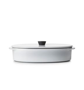 Schotel met deksel ovaal wit culinair x18.5 Caractere Revol