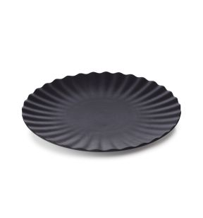 Assiette plate rond noir porcelaine culinaire Ø 21 cm Pekoe Revol