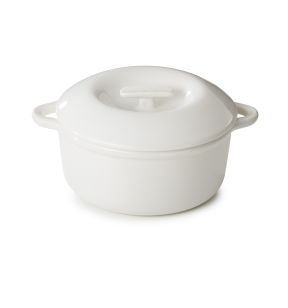Cocotte avec couvercle pour induction rond Blanc albâtre porcelaine culinaire Ø 22 cm Bombance Revol