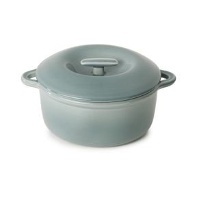 Cocotte avec couvercle rond Gris nuage porcelaine culinaire Ø 22 cm Bombance Revol