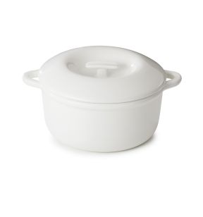 Cocotte avec couvercle rond Blanc albâtre porcelaine culinaire Ø 26 cm Bombance Revol