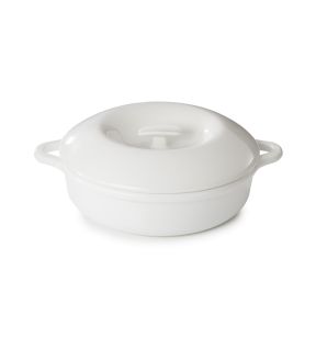 Cocotte avec couvercle pour induction rond Blanc albâtre porcelaine culinaire Ø 31 cm Bombance Revol