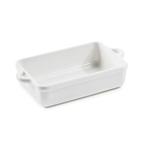 Plat à gratin rectangulaire Blanc albâtre porcelaine culinaire 18,5x12,5 cm Bombance Revol