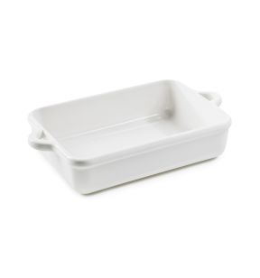 Plat à gratin rectangulaire Blanc albâtre porcelaine culinaire 29x21 cm Bombance Revol