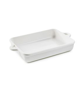 Plat à gratin rectangulaire Blanc albâtre porcelaine culinaire 34x25 cm Bombance Revol