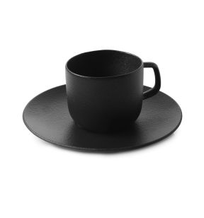 Tasse et sous tasse à expresso rond effet fonte porcelaine culinaire 8 cl Ø 13 cm Equinoxe Revol
