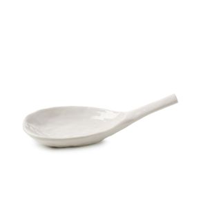 Cuillère amuse-bouche irrégulier Blanc albâtre porcelaine culinaire 9 cm Yli Revol
