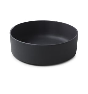 Assiette à bord droit rond noir porcelaine culinaire Ø 17 cm  Caractère Revol