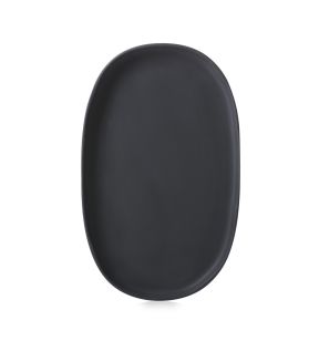 Assiette plate ovale noir porcelaine culinaire 35,5x21,8 cm  Caractère Revol