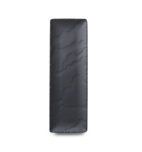 Assiette plate rectangulaire noir porcelaine culinaire 33x11 cm Basalt Revol