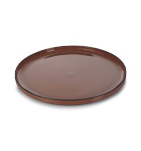 Assiette à bord droit rond marron porcelaine culinaire Ø 33 cm  Caractère Revol