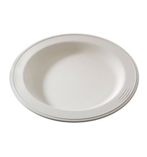 Assiette rond blanc fibre végétale Ø 18 cm Lilitouch Saint Romain