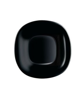 Assiette plate carré noir verre trempé 19x19 cm Carine Luminarc