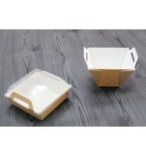 Panier repas carré marron 116x116x40 mm (200 pièces)