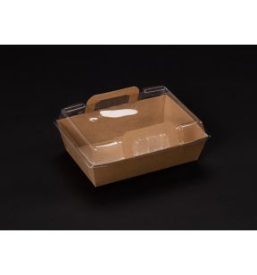 Panier repas rectangulaire marron 170x112x50 mm (100 pièces)