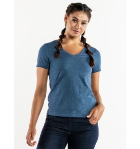 Tee shirt manche courte recyclé bleu XXXL Tierra Blue Melee Chaud Devant