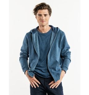 Sweat à capuche avec poches recyclé bleu XXXL Comodo Blue Melee Chaud Devant
