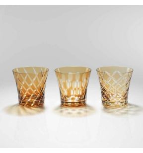 Lage beker geel glas 27 cl Gobelet Twins Geminiano Cozzi Venezia 1765