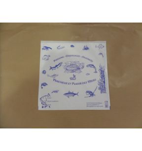 Pochette fraîcheur poisson papier blanc 25x25 cm (1000 pièces)