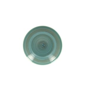 Assiette coupe creuse rond turquoise porcelaine vitrifiée Ø 27,8 cm Twirl Rak