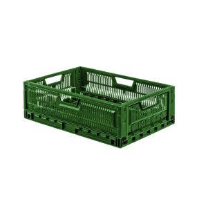 Opvouwbare bak Zonder deksel groen plastic xx19 36 L geperforeerde bodem geperforeerde wanden Gilac