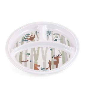 Assiette à compartiments rond blanc en mélamine Ø 21,5 cm Plastorex