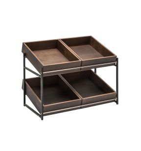 Présentoir gn1/1 2 niveaux en bois 56x34x43,5 cm Dolomiti Zepe
