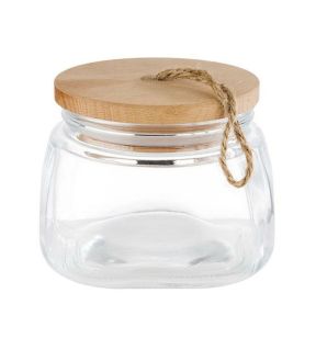 Bol avec couvercle transparent en verre 14x14x11 cm Woody Aps