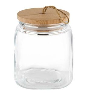 Pot avec couvercle transparent en verre 14x14x17 cm Woody Aps