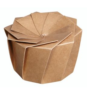 Boîte traiteur rond beige Ø 16 cm 9 cm 1600 ml Lotus Lelu (100 pièces)