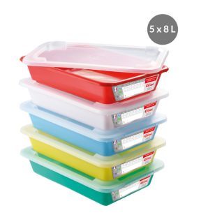 Bak With cover plastic x33.7 8 L vaste bodem volle wanden Gilac (5 eenheden)