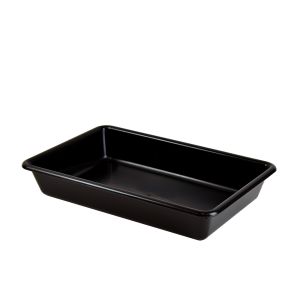Plat dienblad Zonder deksel zwart plastic xx7.5 5 L vaste bodem volle wanden Gilac