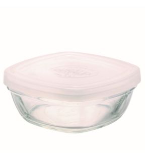 Boîte avec couvercle carré transparent verre trempé 9,2 cm Freshbox Duralex