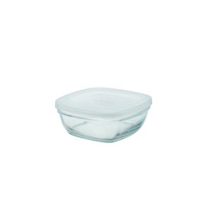 Boîte avec couvercle carré transparent verre trempé 14,2 cm Freshbox Duralex