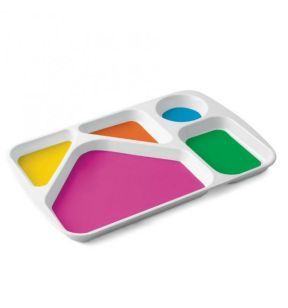 Bord met compartimenten rechthoekig wit melamine x25 Vaisselle Enfance Plastorex