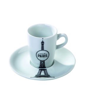 Espressotas en schoteltje rond wit porselein 8 cl Ville De Paris Pillivuyt