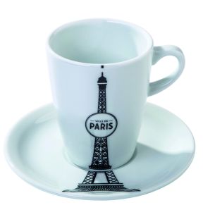 Schoteltje en ontbijtkop rond wit porselein 27 cl Ville De Paris Pillivuyt