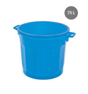 Recipiënt Zonder deksel blauw plastic Ø 54 xx48.5 75 L vaste bodem volle wanden Gilac