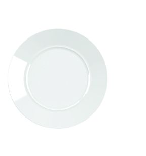 Assiette plate rond blanc porcelaine vitrifiée Ø 22 cm Style Astera