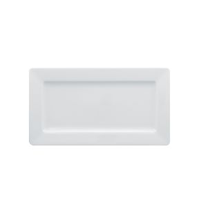 Assiette plate rectangulaire blanc porcelaine vitrifiée 29,4x16,4 cm Access Rak