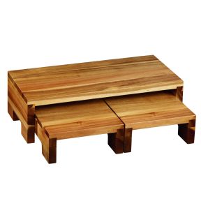 Lot de 3 réhausses acacia Oxstal