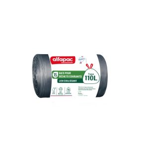 Vuilniszak plastic grijs 110 L 37 micron Alfapac (15 eenheden)