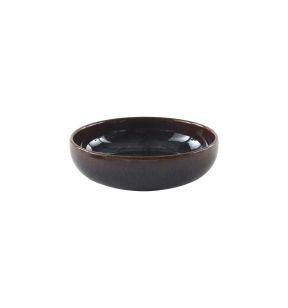 Coupelle rond Marron Bleu grès émaillé Ø 16 cm Amber Accolade