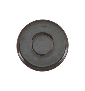 Sous tasse à thé rond Marron Bleu grès émaillé Ø 14 cm Amber Accolade
