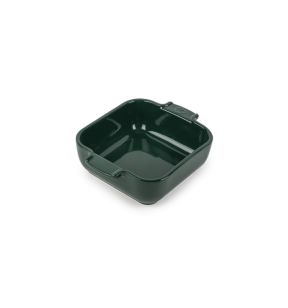 Plat à four carré vert forêt porcelaine vitrifiée 18x18 cm Céramique Peugeot Saveurs