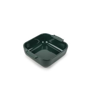 Plat à four carré vert forêt porcelaine vitrifiée 21x21 cm Céramique Peugeot Saveurs