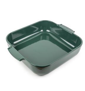 Plat à four carré vert forêt porcelaine vitrifiée 36x36 cm Céramique Peugeot Saveurs