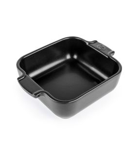 Plat à four carré noir porcelaine 18x18 cm Peugeot Saveurs