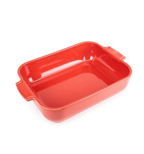 Plat à four rectangulaire rouge en porcelaine 8,3x27,2x7,5 cm Céramique Peugeot Saveurs