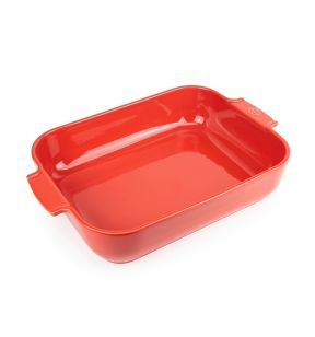 Plat à four rectangulaire rouge en porcelaine 7,2x21,7x6,5 cm Céramique Peugeot Saveurs